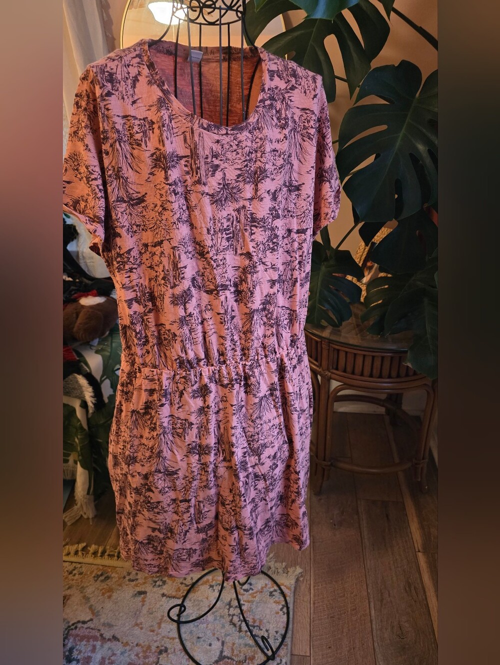 🐝🍯Old Navy Desert Saguaro Cactus T-Shirt Dress Terracotta XL EUC